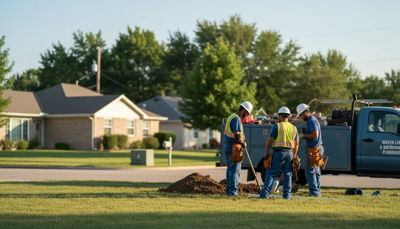 Residential water line and bathroom plumbing service in Cache, OK